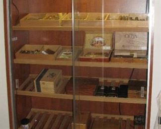 Large Cigar Humidor Display Case - Cigars and Boxes