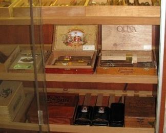 Large Cigar Humidor Display Case - Cigars and Boxes