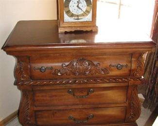 Beautiful  Intricate Carved Wood Detailing made of Solid Wood Night Stand 1 of 2
