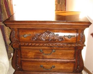 Beautiful  Intricate Carved Wood Detailing made of Solid Wood Night Stand 2 of 2