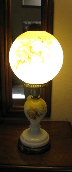 Magnificent Antique  Electric Globe Table Lamp Signed