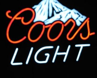 Large Coors Light Neon Color Changing Sign
