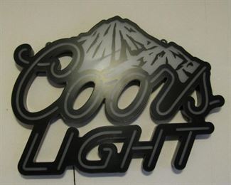 Large Coors Light Neon Color Changing Sign