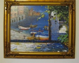Outstanding  Venice Italy Canal Painting - Signed