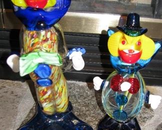 Vintage Murano  glass Clowns