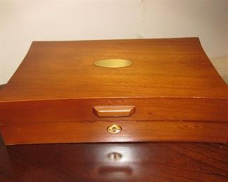 Large Vintage Wood Jewelry Box