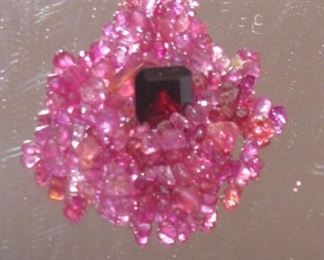 India Ruby Emerald Cut Approximately 2 plus Carats with Ruby Chips - Sold together