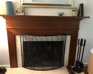 Fireplace screen and tools