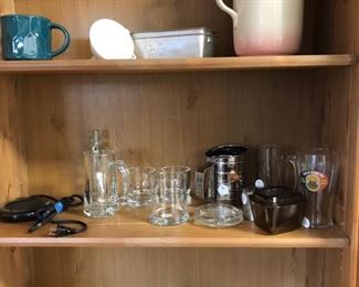 handy kitchen items and antique pitcher