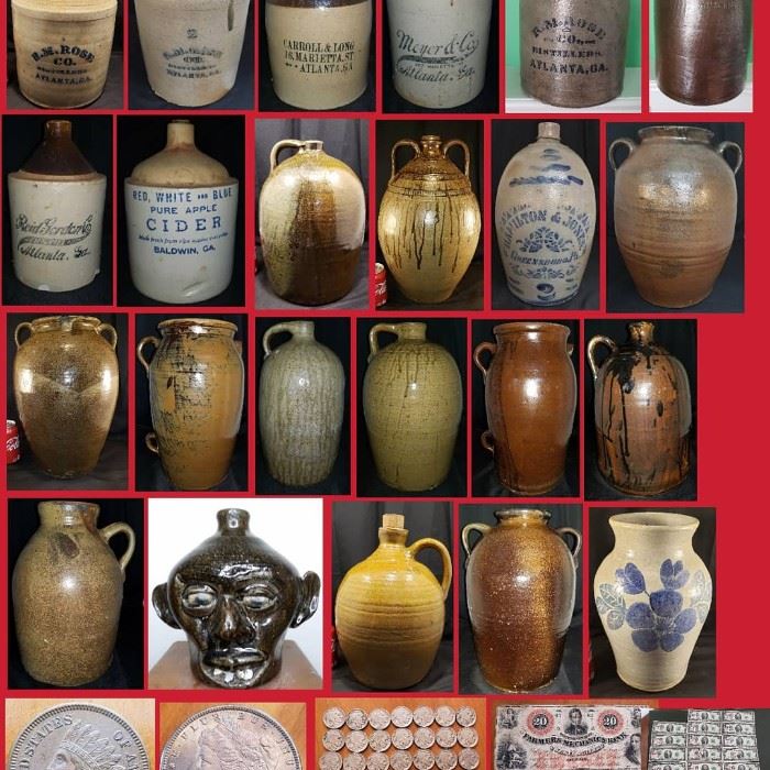 Just a sample of the Southern Pottery & Coins check out WWW.PROXIBID.COM/CAGLEAUCTION for more