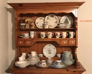 Spode, Lenox, Wedgwood, Royal Limoge, Mikasa china. China Hutch sold separately.
