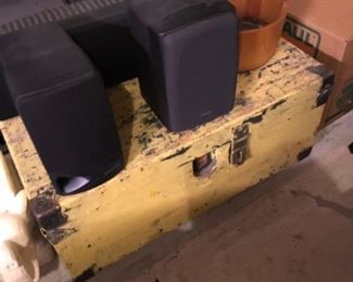 Box full of trophies 
Speakers