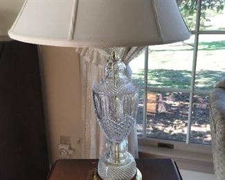 pair of crystal lamps