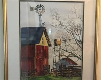 Signed Barbara Watson acrylic on paper