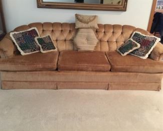 Three cushion crushed velvet sofa in good condition