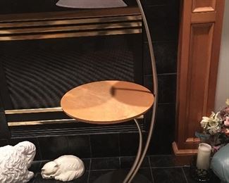 Modern Maple and Silver Chair Lamp