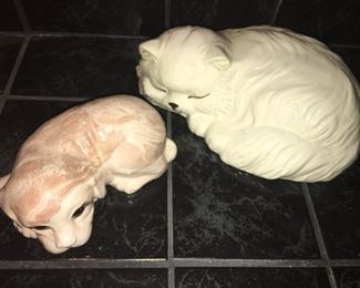 Ceramic Dog & Cat & several Door Stoppers