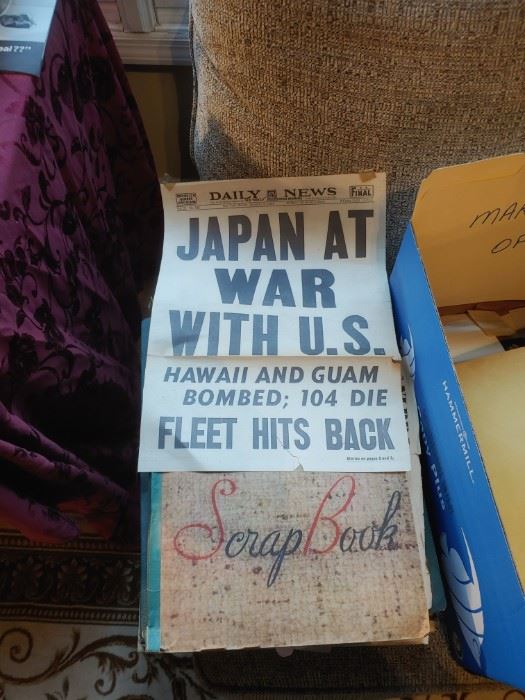 Original newspapers and scrapbooks from the 1940's