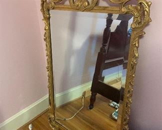 Vintage Crested Gilt Wood Mirror