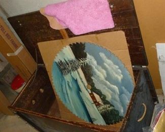 Painted Saw Blade & Chest