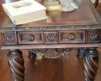 Beautiful ornate matching end tables and sofa table
