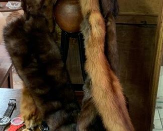 Light Brown and dark brown mink Pelts