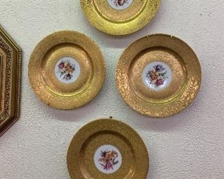 Antique Hand Painted Gold Plates