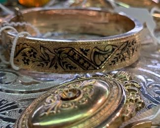 Gold filled and enamel bangles