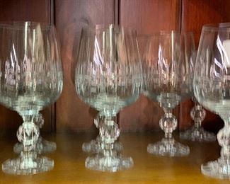 Mid century Modern crystal wine glasses