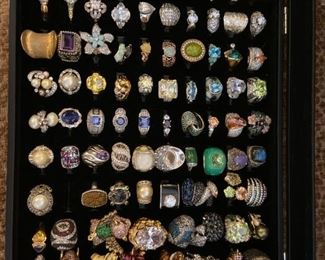 rings with a variety of gems