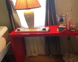 Red console table