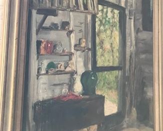 Oil painting of artist's studio by Martha's Vineyard artist. 