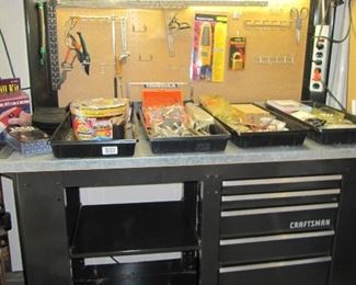 Craftsman tool bench with drawers