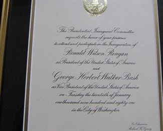 Roanal Reagan inauguration letter