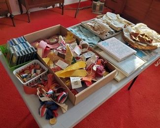 Ribbons, medals.  Vintage & antique babies clothing.