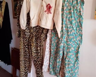 1940's Lindbergh High (Long Beach) jacket.  1960's Seven Dwarfs pajama's.