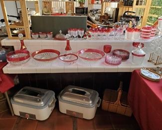 Kings Crown cranberry glass.