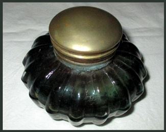 Antique Glass Inkwell 
