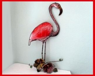 Wonderful Tall Metal Flamingo
