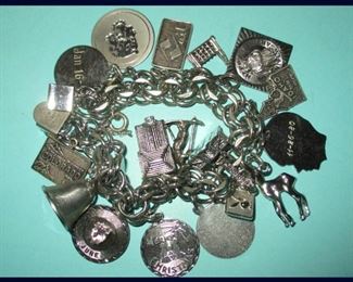  Pretty Sterling Silver Charm Bracelet