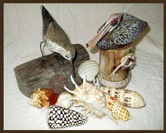 Wooden Birds and Shells 