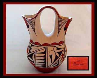 Signed W Romero Wedding Vase 