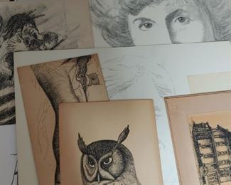 Original drawings completed by owner, Ron Falkner. He was very active in the local art community, on the board of Winter Park Art Festival.