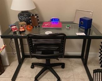 Metal and glass contemporary desk 