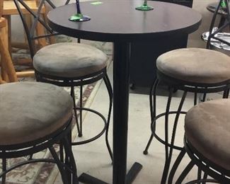 high-top tables and bar stools