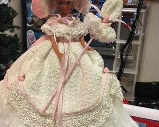 Antebellum Crocheted Barbie with parasol