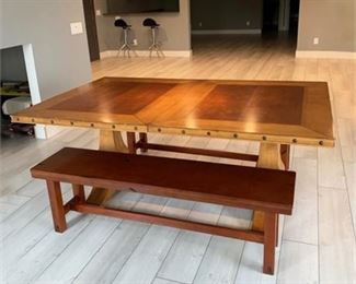 Lot 003
Restoration Hardware Trestle Dining Table With Benches
