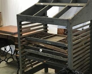 Antique printing cabinet 