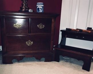 Thomasville night stand; bed side stool