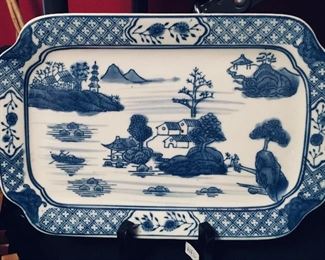 Asian blue and white tray